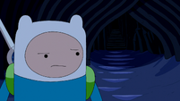 S6e28 Finn glancing sideways into mountain