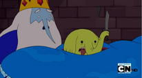 S5 e8 Tree Trunks cuts her way out of the fish's stomach