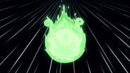 The green comet, presumably the Lich, from "Evergreen" approaching the earth