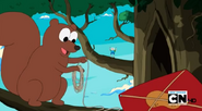 S5 e4 Squirrel possibly making a kite with Finn shouting in background