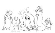 Rainicorn Pup concept drawings by writer and storyboard artist Steve Wolfhard