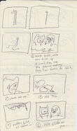 Cloudy storyboards and notes by Patrick McHale