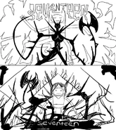 Seventeen title card concepts and rough design by Michael DeForge