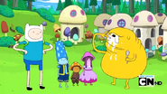 S2e13 Finn and Jake with Mushroom People