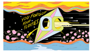 You Forgot Your Floaties title card design by Michael DeForge and painted by Joy Ang