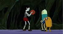 S5 e14 Finn, Jake and Marceline playing basketball