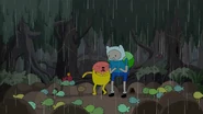 S4 E23 Jake getting sprayed by a Frog goo