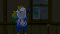 S9E8 Finn carries baby Finn, Jake and Jermaine