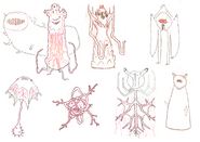 Orgalorg concept drawings by writer and storyboard artist Andy Ristaino