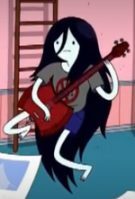 Marceline floating with her Ax Bass in "I Remember You"