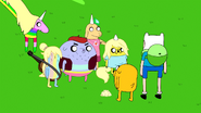 S6e12 Finn and Jake with Lady and her kids