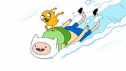 Finn as a sled for tiny Jake