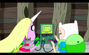 S1e9 Finn and Lady playing BMO racing