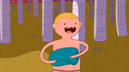 Finn takes off his clothes