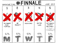 Season 6 line-up #Finnale crossed out