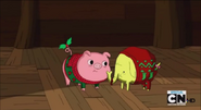 Pig and Tree Trunks