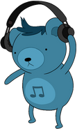 Dj Bear with headphones