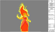 Modelsheet flameprincess withangryflames