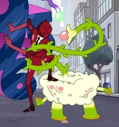 Everplant wrapped around Scarab and looking at him.