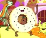 Cream frosted Donut Guy as seen in the "Adventure Time Theme Song"