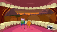 S2e21 finn and jake looking out of giant mouth
