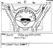 Original storyboard of "Opening the portal to the Land of Dead"