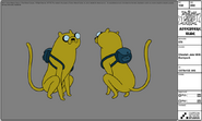 Modelsheet cheetahjake withbackpack