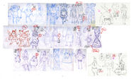 Preliminary sketches of Flame people for Incendium by Andy Ristaino