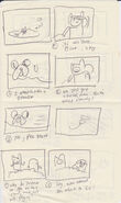 Cloudy storyboards and notes by Patrick McHale