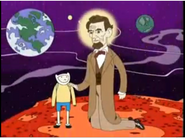 Abraham Lincoln on Mars, encouraging Pen