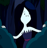 Marceline spots Finn and Jake.