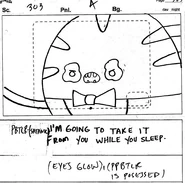 storyboard of Peppermint Butler demanding flesh