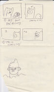 Cloudy storyboards and notes by Patrick McHale