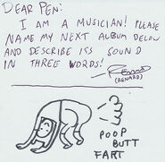 The note sent by Renard to Pen about A PICTURE OF FINN FARTING