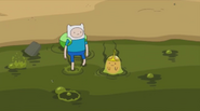 S5 e35 Finn and Slime Princess enter the puddle of slime