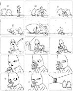 Lawl storyboards.jpg (222 KB) Unused "rice cake" scene. "Jealous of my rice cake little ghost pranksters?"