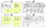 Before and after image of revised storyboard panels