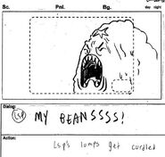 Storyboard piece of Lumpy Space Princess freaking out.