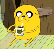 S2e8 jake drinking hot tea