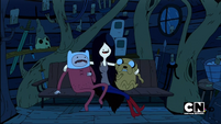 Finn and Jake are scared of Marceline.