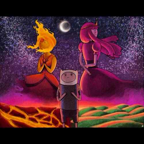 adventure time finn and flame princess wallpaper