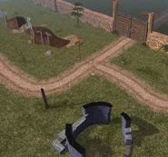 The road outside the gates