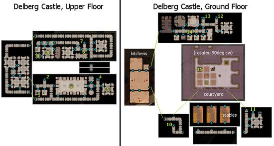 Delberg Castle maps