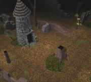 A ruined tower in the forest