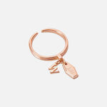 Winter Birthday Initial Ring - Pink Gold 2