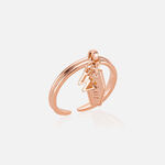 Winter Birthday Initial Ring - Pink Gold 3