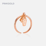 Karina Birthday Initial Ring - Pink Gold 1