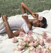 Black girl with roses