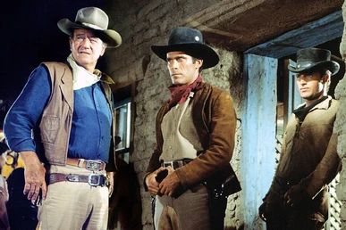 John Wayne (left) in El Dorado