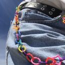 A rainbow-colored chain.